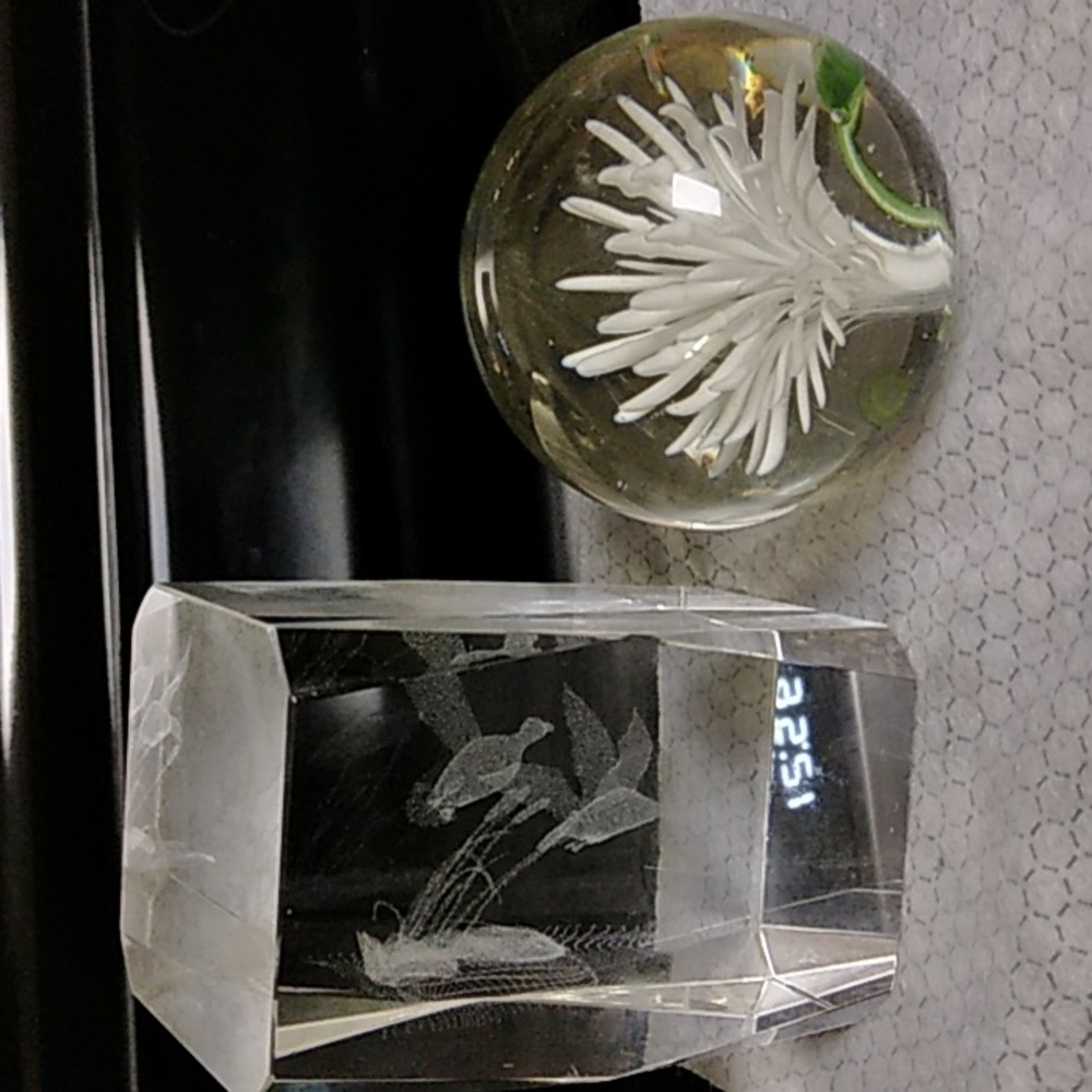 1# vintage glass paperweight available